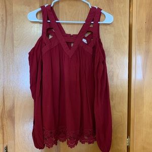 Altar'd State Cutout Cold Shoulder Blouse